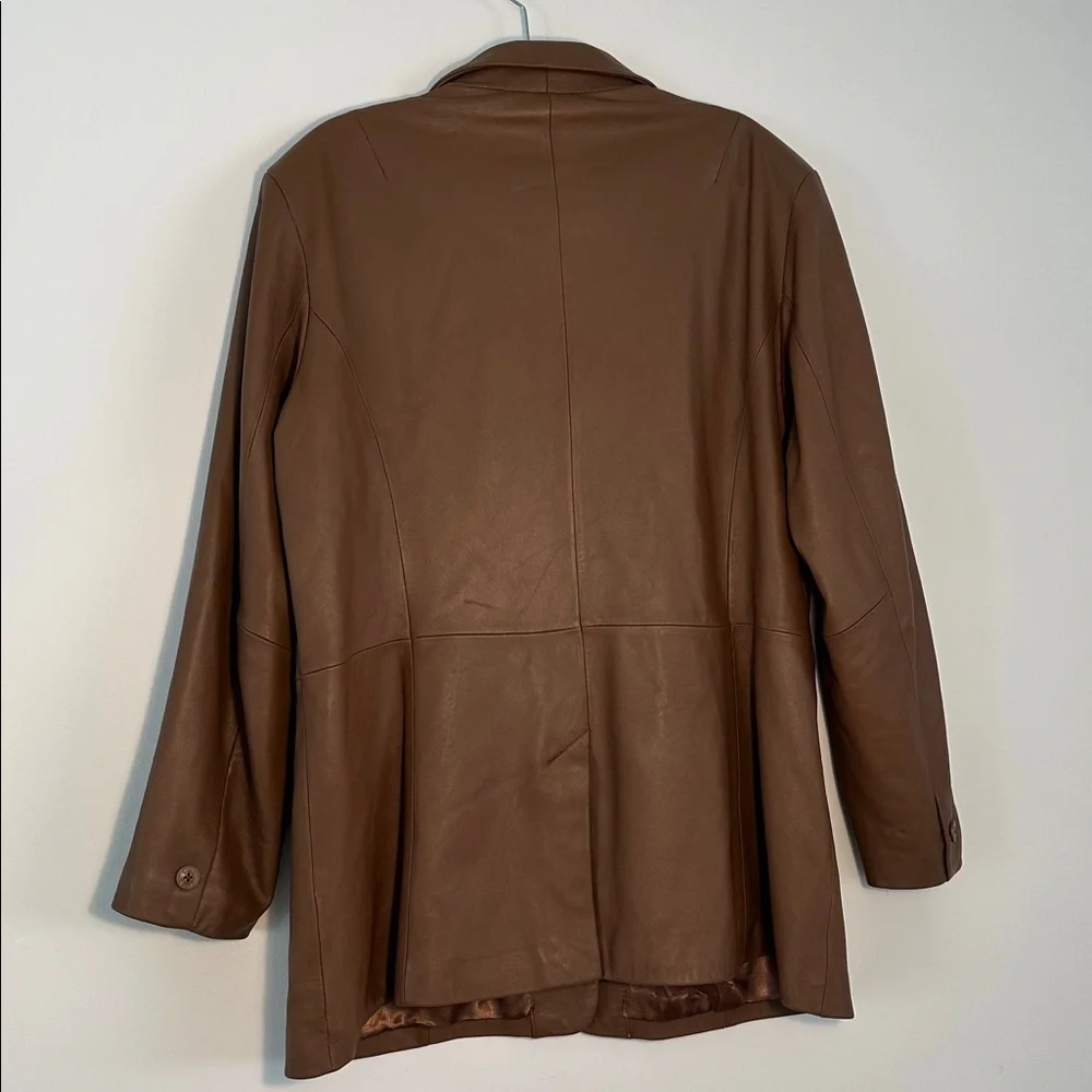 Vintage Brown Leather Blazer - Picture 5 of 10